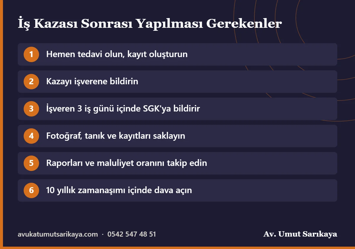İş kazası sonrası yapılması gerekenler