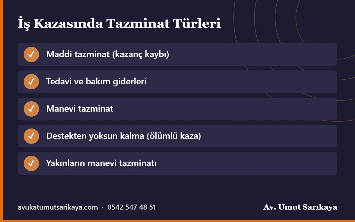 İş kazası tazminat türleri